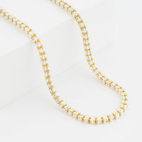 Italian 14K YG Over and Sterling Silver Diamond-cut ICE Chain Necklace (20 Inches) (27.50 g)