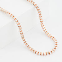 Italian Diamond-cut ICE Chain Necklace in 14K RG Over and Sterling Silver 27.60 Grams 20 Inches