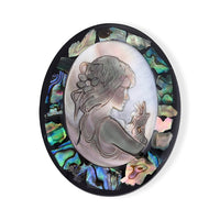 Abalone Shell Angel Brooch in Silvertone