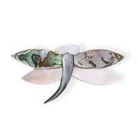 Abalone Shell Butterfly Brooch in Silvertone