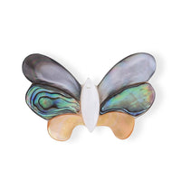 Butterfly Brooch in Silvertone Mother of Pearl, Abalone Shell Butterfly