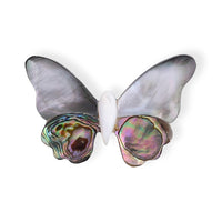 Mother of Pearl, Butterfly Brooch in Silvertone