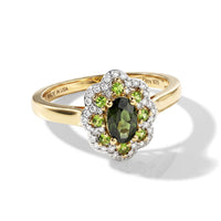 D'Joy Premium Malawi Green Sapphire, Multi Gemstone Royal Blossom Ring in 18K Vermeil YG Over Sterling Silver (Size 10.0) 1.00 ctw
