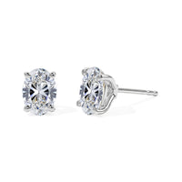 SGL Certified 10K White Gold Luxuriant Lab Grown Diamond (E-F, VS) Solitaire Stud Earrings 2.00 ctw