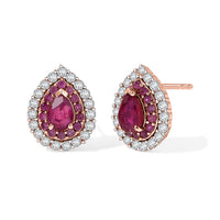 D''Joy Premium Niassa Ruby (FF), Multi Gemstone Earrings in 18K Vermeil RG Over Sterling Silver 2.10 ctw