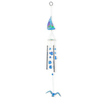 Closeout Beaded Acrylic Chime - Sail Boat -Blue