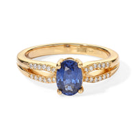 EverTrue Kyanite and Moissanite 1.15 ctw Ring in 18K YG Plated (Size 6.0)