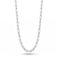 Sterling Silver Paperclip Chain Necklace (22 Inches) (7.05 g)