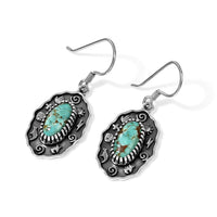D'Joy Artisan Crafted Premium Royston Turquoise 4.20 ctw Earrings in Sterling Silver