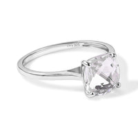 D'Joy White Swarovski Crystal Solitaire Ring in Platinum Over Sterling Silver (Size 6.5) 1.90 ctw