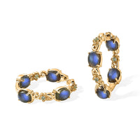 EverTrue Malagasy Labradorite, Apatite Hoop Earrings in 18K YG Plated 11.75 ctw