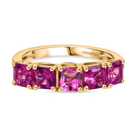 Luxuriant AAA Lab Grown Bixbite and Lab Grown Diamond G-H SI 1.40 ctw Ring in 18K Vermeil Yellow Gold Over Sterling Silver (Size 9.5)