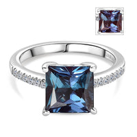 Luxuriant AAA Lab Grown Alexandrite and Lab Grown Diamond G-H SI 3.40 ctw Ring in Rhodium Over Sterling Silver (Size 6.0)