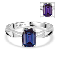 Luxuriant AAA Lab Grown Alexandrite 1.20 ctw Solitaire Ring in Rhodium Over Sterling Silver (Size 10.0)