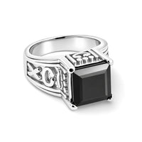 Princess Cut Midnight Garnet Ring in Sterling Silver (Size 10.0) 6.00 ctw
