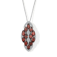 Mozambique Garnet and White Zircon 8.00 ctw Pendant without Chain in Sterling Silver