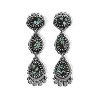 D'Joy Artisan Crafted Premium Spiderweb Turquoise Earrings in Sterling Silver 3.10 ctw