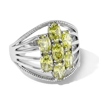 EverTrue Simulated Lime Diamond Ring in Stainless Steel (Size 10.0) 5.10 ctw