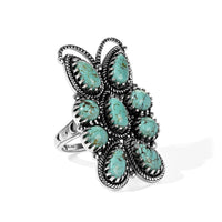 D'Joy Artisan Crafted Royston Turquoise 6.00 ctw Ring in Sterling Silver (Size 7.0)