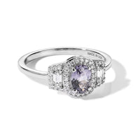 D'Joy Premium Platinum Spinel, White Zircon Ring in Rhodium Over Sterling Silver (Size 10.0) 1.50 ctw