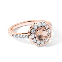 D''Joy Marropino Morganite, Moissanite Ring in 18K Vermeil RG Over Sterling Silver (Size 6.0) 1.60 ctw