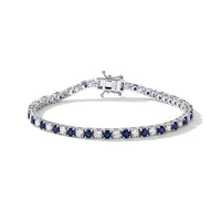 EverTrue Lab Grown Ruby and Moissanite 6.90 ctw Cluster Bracelet in Platinum Bond (7.25 In)