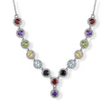 EverTrue Multi Gemstone 7.50 ctw Necklace (18 Inches) in Stainless Steel - Sticky add to cart bar