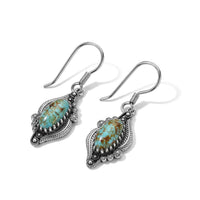 D'Joy Artisan Crafted Premium Royston Turquoise 4.10 ctw Earrings in Sterling Silver