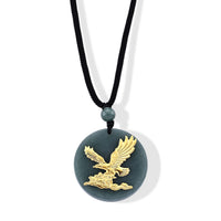 24K Yellow Gold Dragon Natural Olmec Jadeite Cord Necklace (28 Inches) 35.00 ctw