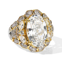 GP White Topaz Ring 18K Vermeil YG and Rhodium Over Sterling Silver (Size 10.0) 11.10 ctw