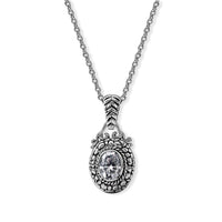 D'Joy Bali Legacy Moissanite (Ovl 10x8mm) Pendant Without Chain in Sterling Silver 2.80 ctw