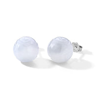 D'Joy Natural Jade 30.00 ctw Chinese Money Coin Stud Earrings in Rhodium Over Sterling Silver
