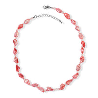 EverTrue Light Pink Pearl (D) and Rose Quartz 18.00 ctw Necklace (18 Inches) in Stainless Steel