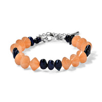 EverTrue Red Aventurine and Blue Pearl (D) 36.00 ctw Bracelet in Stainless Steel (7.25 In)