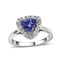 D''Joy Premium Tanzanite, Moissanite Ring in Rhodium Over Sterling Silver (Size 10.0) 1.35 ctw