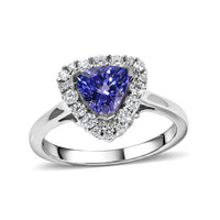 D''Joy Premium Tanzanite, Moissanite Ring in Rhodium Over Sterling Silver (Size 10.0) 1.35 ctw