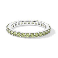 Hebei Peridot 0.60 ctw Band Ring in Sterling Silver (Size 7.0)