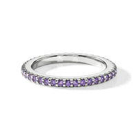 Amethyst 0.35 ctw Band Ring in Sterling Silver (Size 7.0)