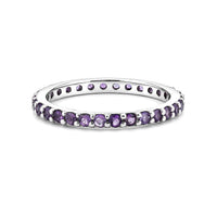 Amethyst 0.50 ctw Band Ring in Sterling Silver (Size 7.0)