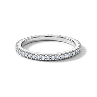 White Topaz 0.40 ctw Band Ring in Sterling Silver (Size 9.0)