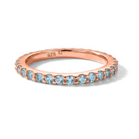 Blue Topaz 0.54 ctw Ring in 14K Rose Gold Over Sterling Silver (Size 8.0)