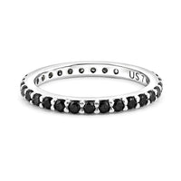 Black Onyx 0.60 ctw Ring in Sterling Silver (Size 7.5)
