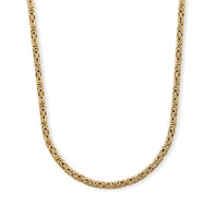 D''Joy Passport to Turkey 22K Vermeil YG Over Sterling Silver 2.5mm Square Byzantine Necklace (20 Inches) (23.50 g)