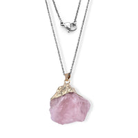 Rose Quartz Pendant in Goldtone with ION Plated YG Stainless Steel Necklace (20 Inches) 90.00 ctw