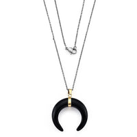 Amethyst 50.00 ctw Horn Pendant in Goldtone with Stainless Steel Necklace (20 Inches)