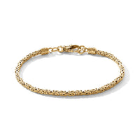 D''Joy Passport to Turkey 22K Vermeil YG Over Sterling Silver 2.5mm Square Byzantine Bracelet (8.00 In) (9.75 g)