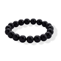 Black Tourmaline Beaded Stretch Bracelet 150.00 ctw