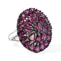 D'Joy Premium Orissa Rhodolite Garnet Berry Royale Ring in Rhodium Over Sterling Silver (Size 10.0) 8.70 ctw