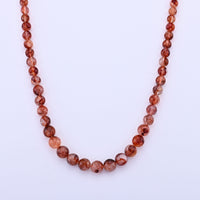 D'Joy Multi Hematoid Quartz Beaded Necklace (18-20 Inches) Stainless Steel 250.00 ctw