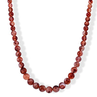 D'Joy Multi Hematoid Quartz Beaded Necklace (18-20 Inches) Stainless Steel 250.00 ctw